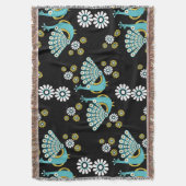  Pheasants Peacock Art スローブランケット (正面縦)