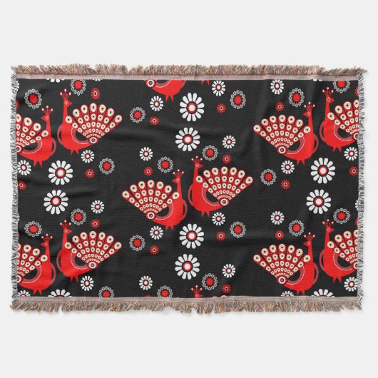 Pheasants Peacock Art スローブランケット (正面)