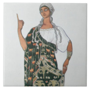 Phedre 1917年からの衣裳のデザイン(色のlitho) タイル