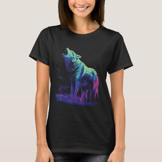 Phenomenal Howling Wolves Wolf Pack Retro Awesomen Tシャツ (正面)