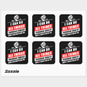 Phil 4:13私はキリストを通して全てのことを行うことができる スクエアシール (シート)