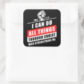 Phil 4:13私はキリストを通して全てのことを行うことができる スクエアシール (バッグ)