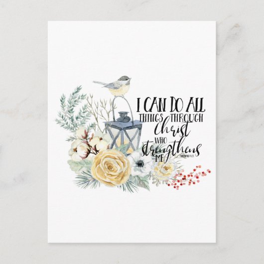 Phil 4:13私はクリスマスのすべての事を行うことができる ポストカード (正面)