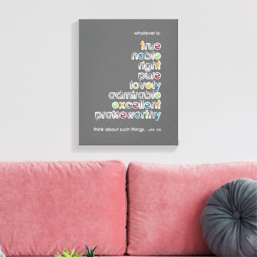 Phil 4:8 キャンバスプリント (インサイチュ (リビング))