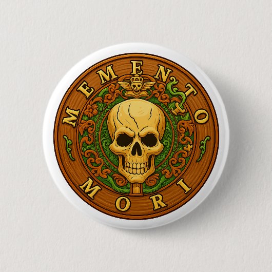 Phil ElmoreによるMemento Mori ボタン 缶バッジ (正面)