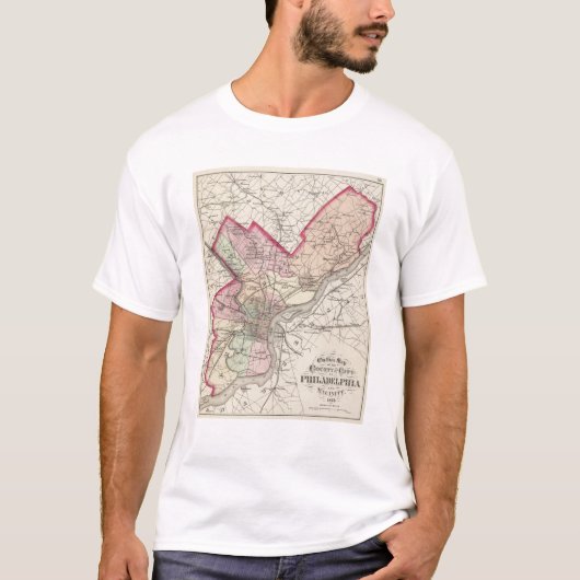 Philadelphia郡の都市 Tシャツ (正面)