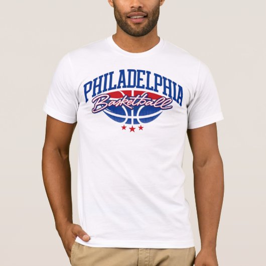 Philadelphia Basketball Retro Varsity Sports Tシャツ (正面)