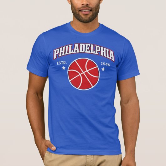 Philadelphia Basketball Vintage Sports Graphic Tシャツ (正面)