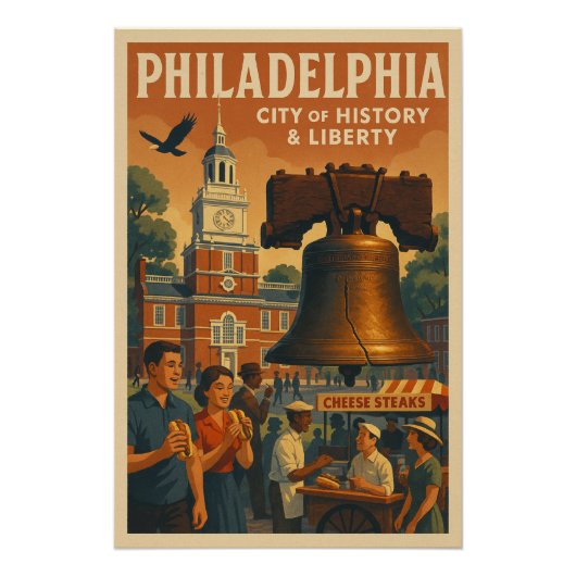 Philadelphia – City of History & Liberty ポスター (正面)
