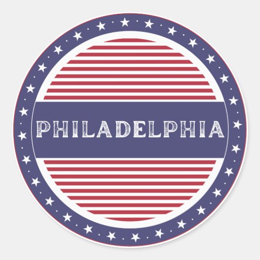 Philadelphia City Pride Emblem – American Identity ラウンドシール (正面)