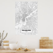 Philadelphia, Pennsylvania (black on white) ポスター (キッチン)