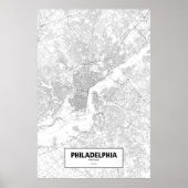 Philadelphia, Pennsylvania (black on white) ポスター (正面)