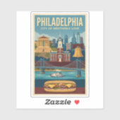 Philadelphia Pennsylvania Culture Illustration Art シール (シート)