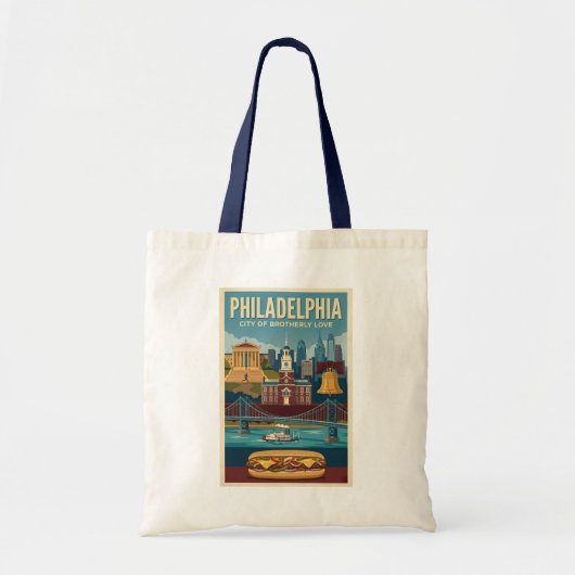 Philadelphia Pennsylvania Culture Illustration Art トートバッグ (正面)