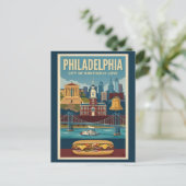 Philadelphia Pennsylvania Culture Illustration Art ポストカード (スタンド正面)