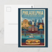 Philadelphia Pennsylvania Culture Illustration Art ポストカード (正面/裏面)