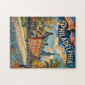 Philadelphia Pennsylvania US Retro Van Gogh Travel ジグソーパズル (横)