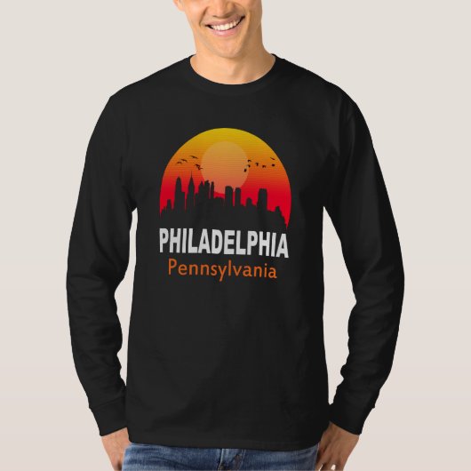 Philadelphia Pennsylvania Vintage Retro City State Tシャツ (正面)