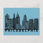 Philadelphia Postcard – Iconic Skyline Silhouette  ポストカード (正面)