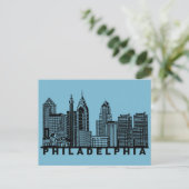 Philadelphia Postcard – Iconic Skyline Silhouette  ポストカード (スタンド正面)