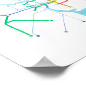 Philadelphia SEPTA Map Art Print ポスター (角)