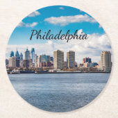 Philadelphia Skyline ラウンドペーパーコースター (正面)