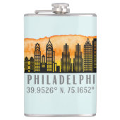 Philadelphia Skyline Map Coordinates  フラスク (正面)