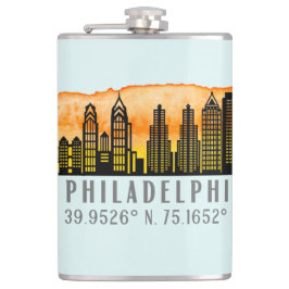 Philadelphia Skyline Map Coordinates  フラスク
