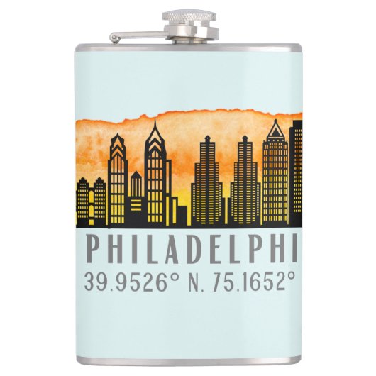 Philadelphia Skyline Map Coordinates  フラスク (正面)