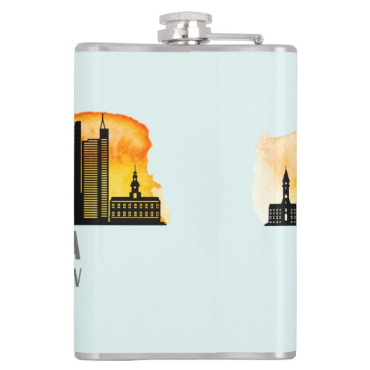 Philadelphia Skyline Map Coordinates  フラスク (裏面)