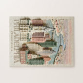 Philadelphia Skyline Modern Textured Cityscape ジグソーパズル (横)