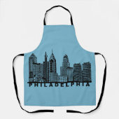 Philadelphia Skyline Silhouette  エプロン (正面)