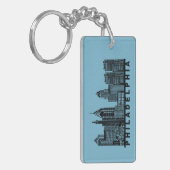 Philadelphia Skyline Silhouette  キーホルダー (正面左)