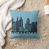 Philadelphia Skyline Silhouette  クッション (ブランケット)