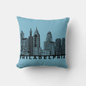 Philadelphia Skyline Silhouette  クッション (正面)