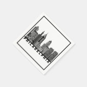 Philadelphia Skyline Silhouette  スタンダードカクテルナプキン (角)