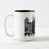 Philadelphia Skyline Silhouette  ツートーンマグカップ (左)