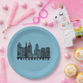 Philadelphia Skyline Silhouette  ペーパープレート (パーティー)