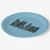 Philadelphia Skyline Silhouette  ペーパープレート (アングル)