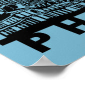 Philadelphia Skyline Silhouette  ポスター (角)