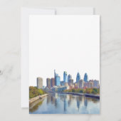 Philadelphia Skyline Watercolor Elegant Wedding 招待状 (裏面)