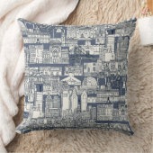 Philadelphia toile blue indigo クッション (ブランケット)