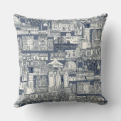 Philadelphia toile blue indigo クッション (裏面)