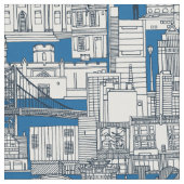 Philadelphia toile cobalt indigo ファブリック (クローズアップ)
