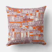 Philadelphia toile hot orange claret クッション (裏面)