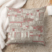 Philadelphia toile rose chocolate クッション (ブランケット)