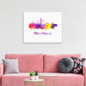 Philadelphia V2 skyline in watercolor キャンバスプリント (インサイチュ (リビング))