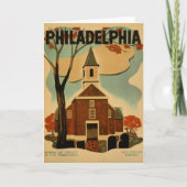 Philadelphia vintage Old Swedes Church, カード (正面)