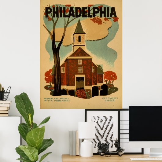 Philadelphia vintage poster ポスター (ホームオフィス)