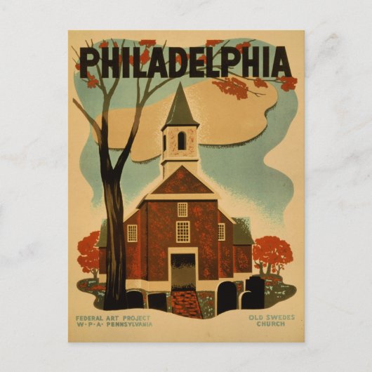 Philadelphia vintage poster ポストカード (正面)